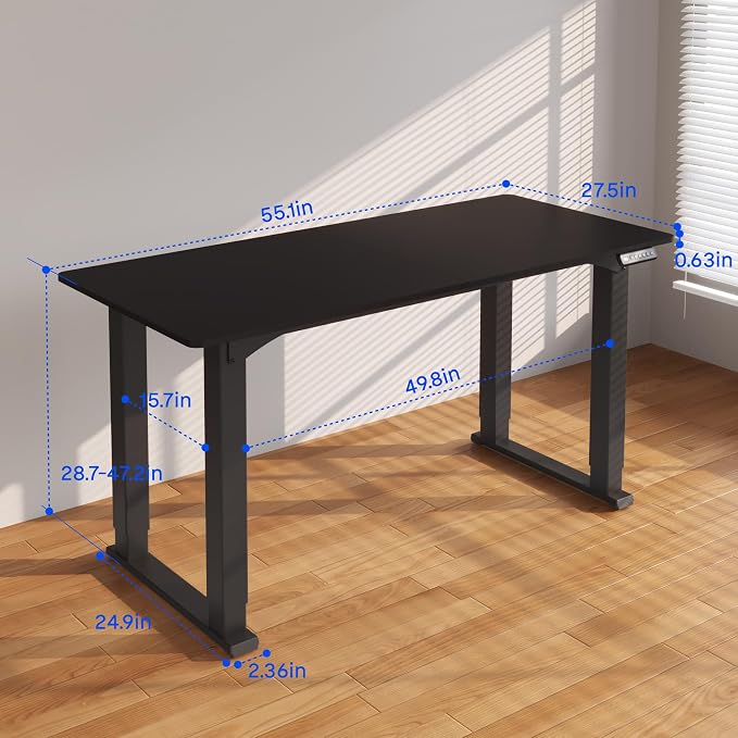FLEXISPOT 4 Legs Standing Desk 55 x 28 Inch Electric Adjustable Height - Image 3