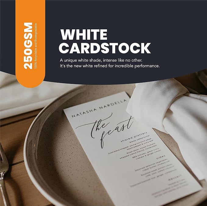 White Cardstock Thick Paper 50 Sheets, 8.5" x 11" Heavyweight 92lb Cover Card - Image 2