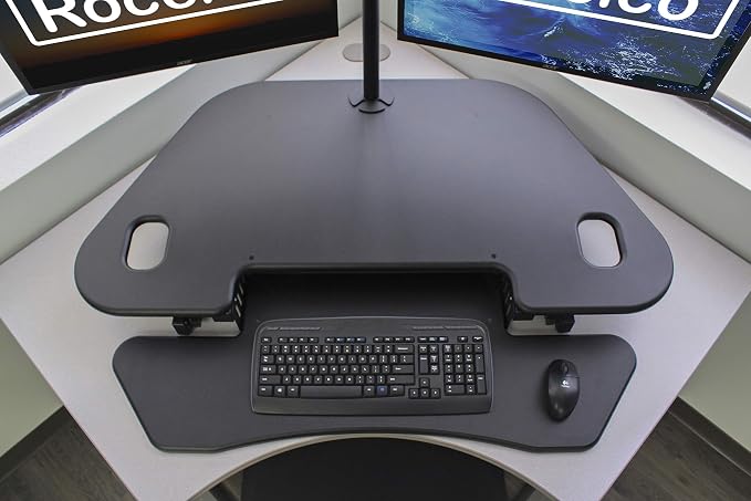 Rocelco 46" Height Adjustable Corner Standing Desk Converter - Image 9