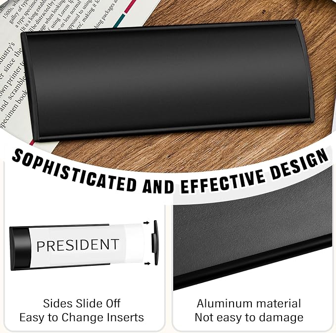 Therwen 12 Pcs Aluminum Office Name Plate Holder - Image 3