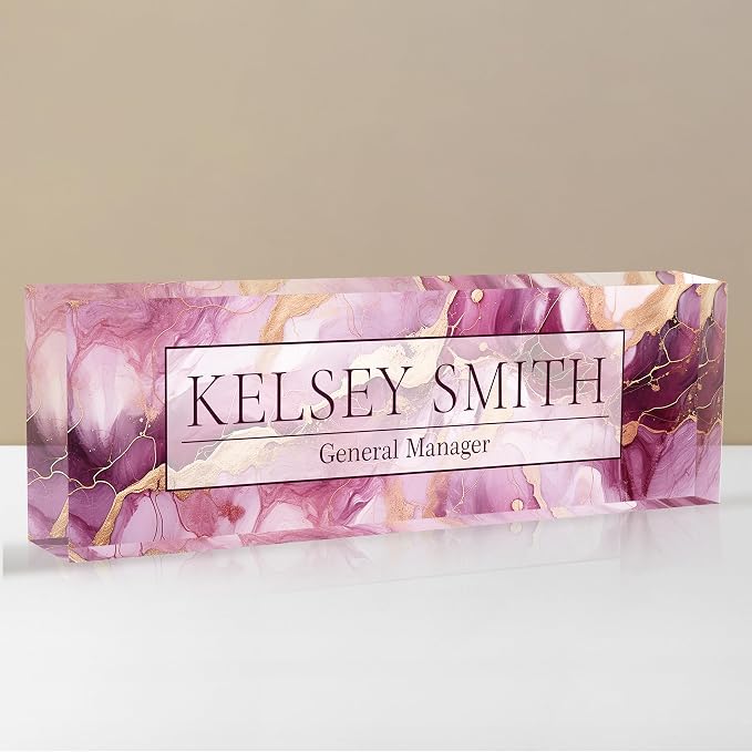 Personalized Name Plate for Desk, Custom Desk Name Plate, Acrylic Name Plate by EOBIBIFUN