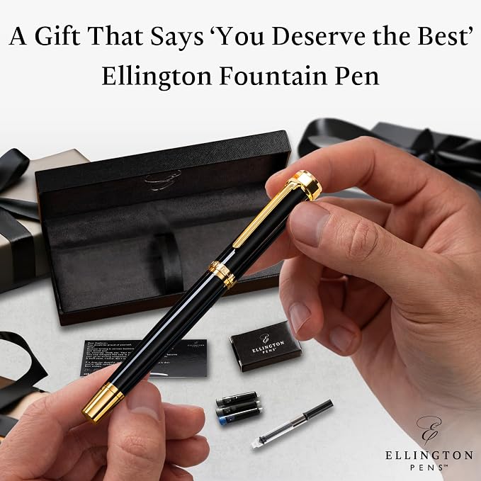 Ellington Pens Luxury Fountain Pen Set- Smooth Fine Nib- Includes 3 Ink - Image 3