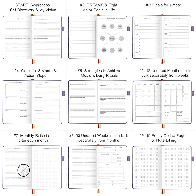 Undated Luxurious Weekly & Monthly Planner to Increase Productivity Hit Your - Image 5