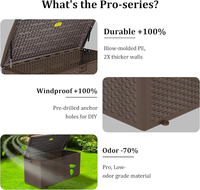Decksplore 180 Gallon Pro Outdoor Storage Box Waterproof Lockable Resin Deck - Image 7