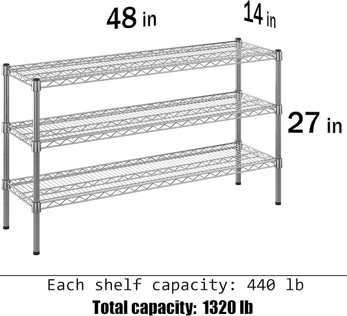 Regal Altair 14" Deep x 48" Wide x 27" Height Wire Shelving Kit | 3-Tier | NSF - Image 3