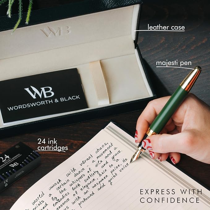 Wordsworth & Black Majesti Fountain Pen-, Luxury Case, 24K Gold Finish; 18K - Image 3