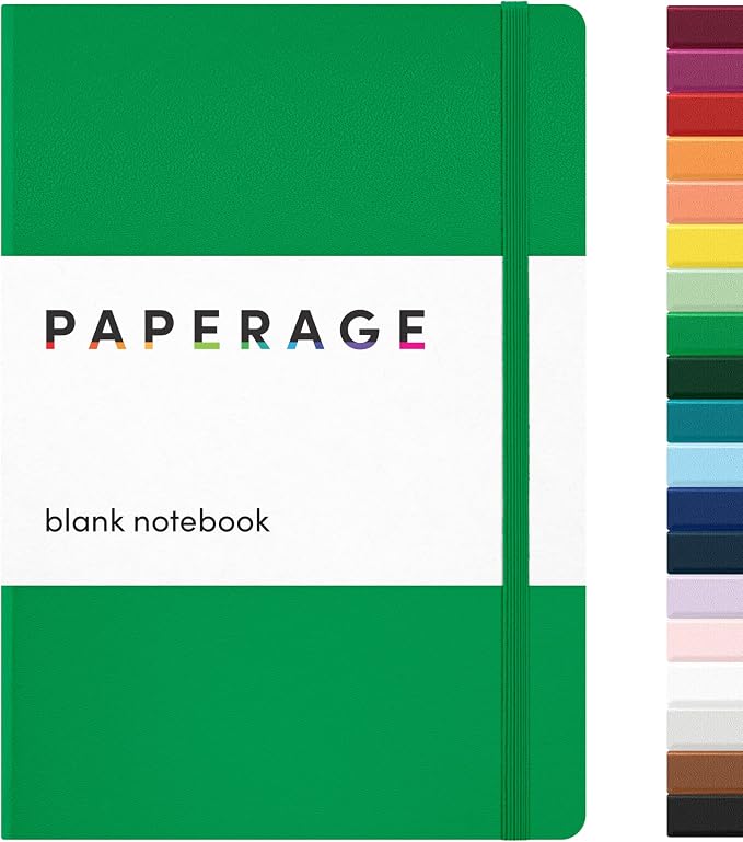 PAPERAGE Blank Journal Notebook, 160 Pages, Medium 5.6 in x 8 in by PAPERAGE