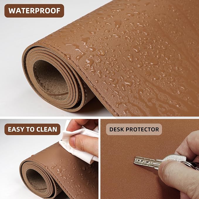 Leather Desk pad Protector, Large Desk mat - Image 5