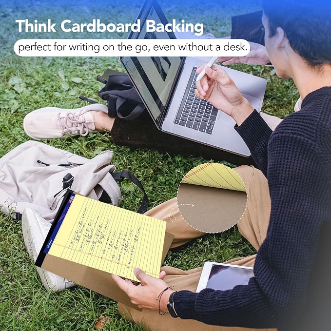 WritePads Legal Pad 8.5"x14" Note Pad, Wide Ruled Writing Pad, Canary Paper - Image 6
