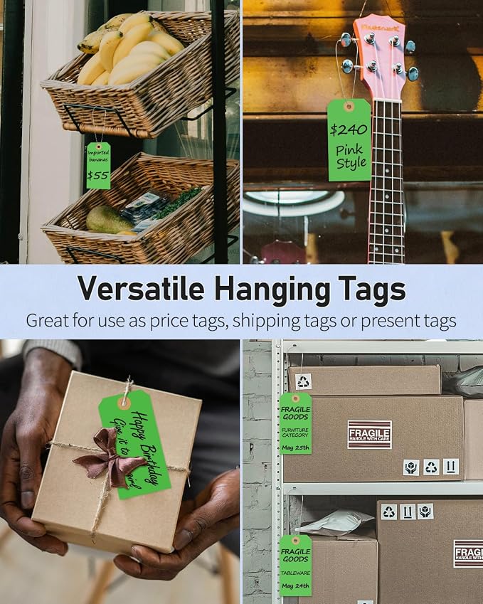 Uniclife 100 Pcs Green Blank Shipping Tags - Image 7