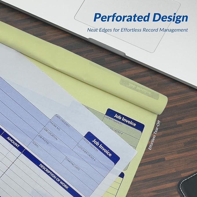 Harfesto Job Work Order Forms, Large Size Contractor Invoice Book 8-1/2" x - Image 6