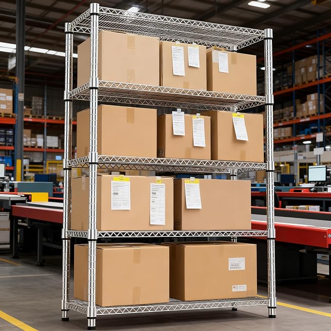 M MZG 5 Tiers Shelf Metal Storage Shelves 3300 lbs Steel Storage Shelving - Image 6