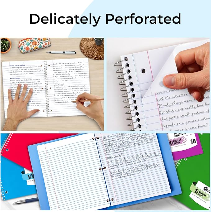 Rosmonde 2000 Packs 1 Subject Notebooks, Spiral Notebook Bulk, College Ruled - Image 3