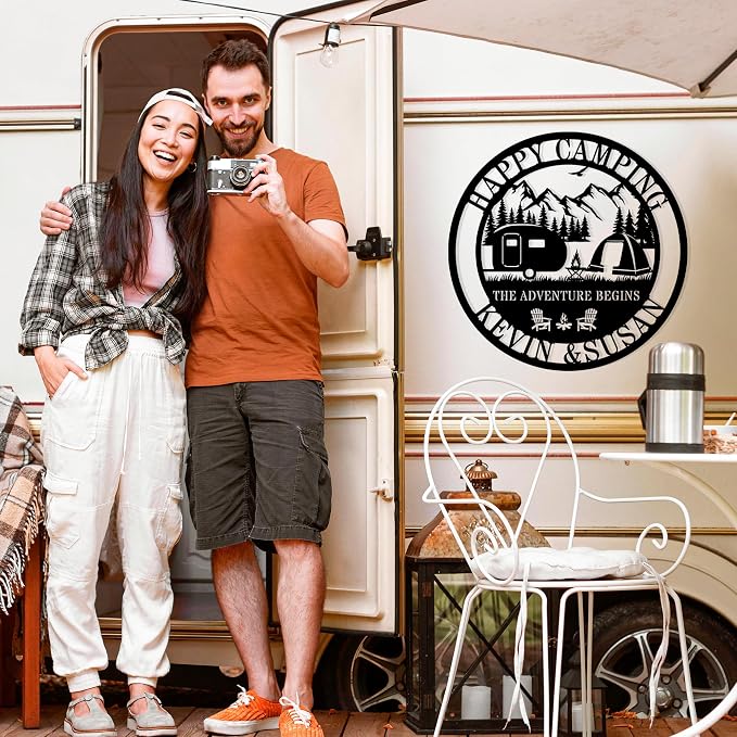 Custom RV Camping Metal Sign for Camper Decor, Personalized Name Sign for - Image 4