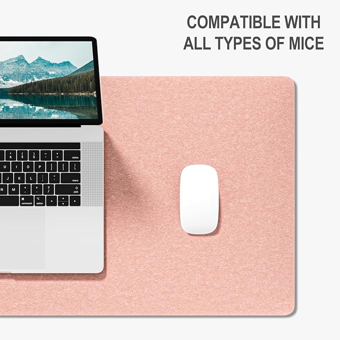 Auhoahsil Felt Desk Mat, Minimalist Large Mouse Pad XXL 35.5 x 15.7 in - Image 4