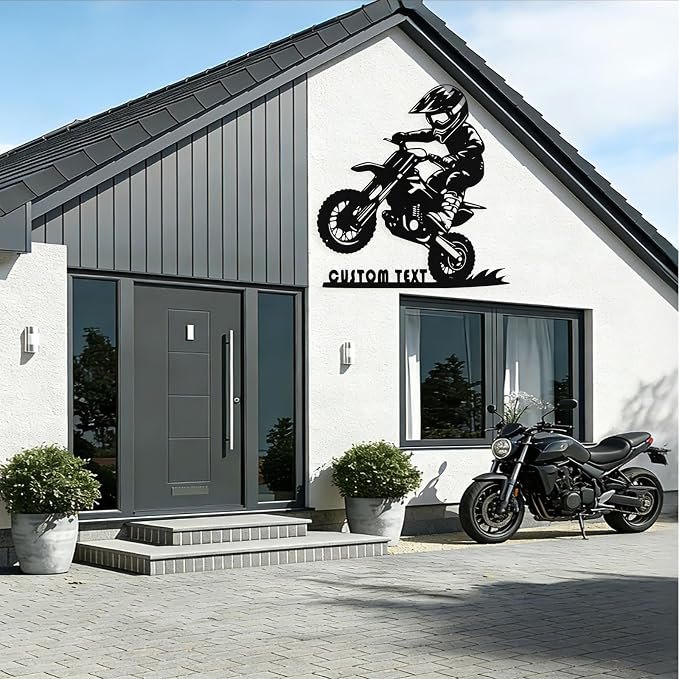 Custom Motorcycle Metal Signs Personalized Dirt Biker Name Sign Custom Garage - Image 5