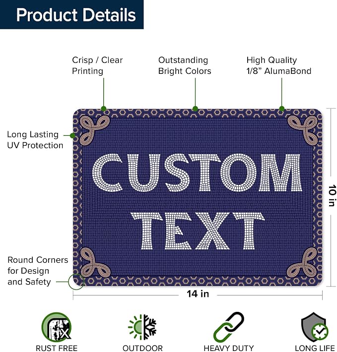 Custom Sign, Custom Street Sign, 11 Font Colors, 13 Font Styles, 4 Hole Options - Image 6