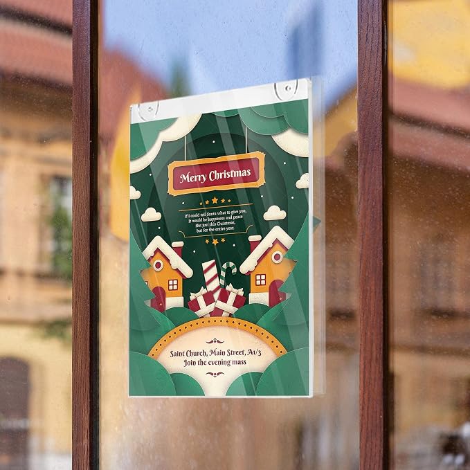 PecMuikee Acrylic Sign Holder 8.5x11, Wall Mount Acrylic Sign Holder and - Image 6