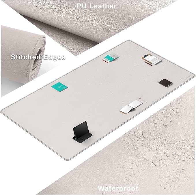 CENNBIE MAX200 78.7" x 39.4" Leather Desk Mat, Extra Large Desk Pad Blotter - Image 3