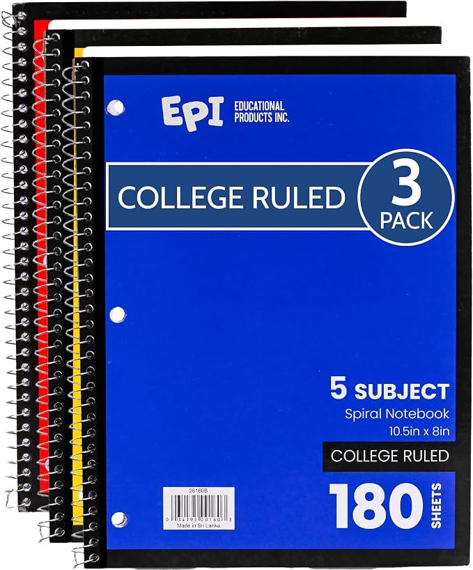 EPI Spiral Notebook | 5 Subject by EPI