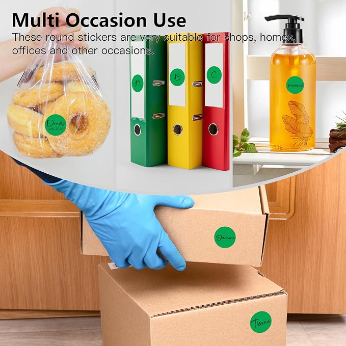 Green 1 Inch Round Color Coding Labels - Image 7