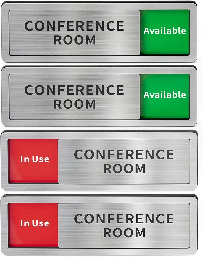 2 Pack Conference Room Office Door Signs Do Not Disturb, In Use/Available by Abudada