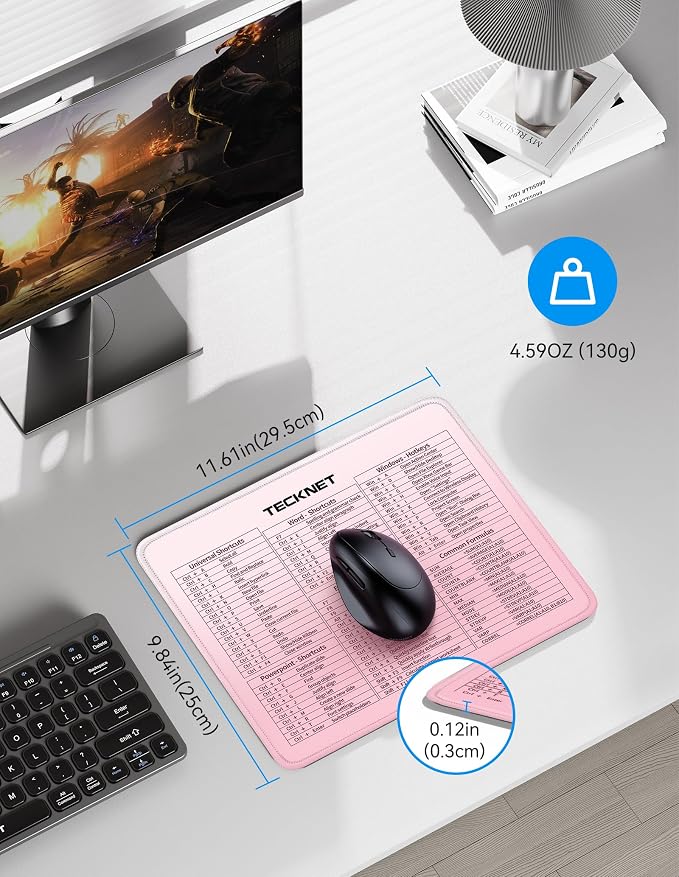 TECKNET Shortcut Mouse Pad for Excel Word PowerPoint Windows, Non-Slip - Image 7
