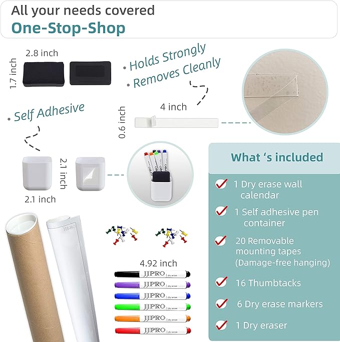 Large Reusable Dry Erase Yearly Wall Calendar - Image 3