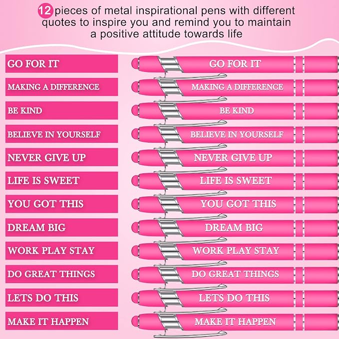 Zonon 12 Pcs Inspirational Pens Bulk Funny Ballpoint Pen - Image 3