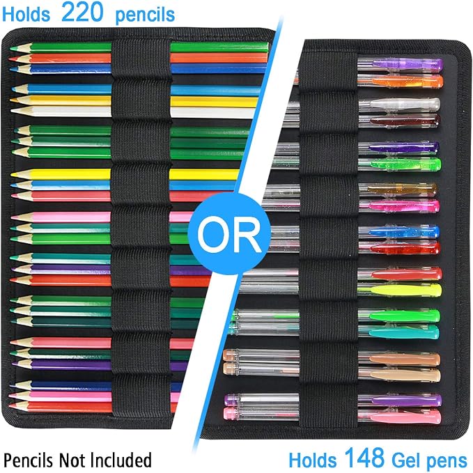 YOUSHARES Colored Pencil Case 220 Slots Pen Case Organizer - Image 2