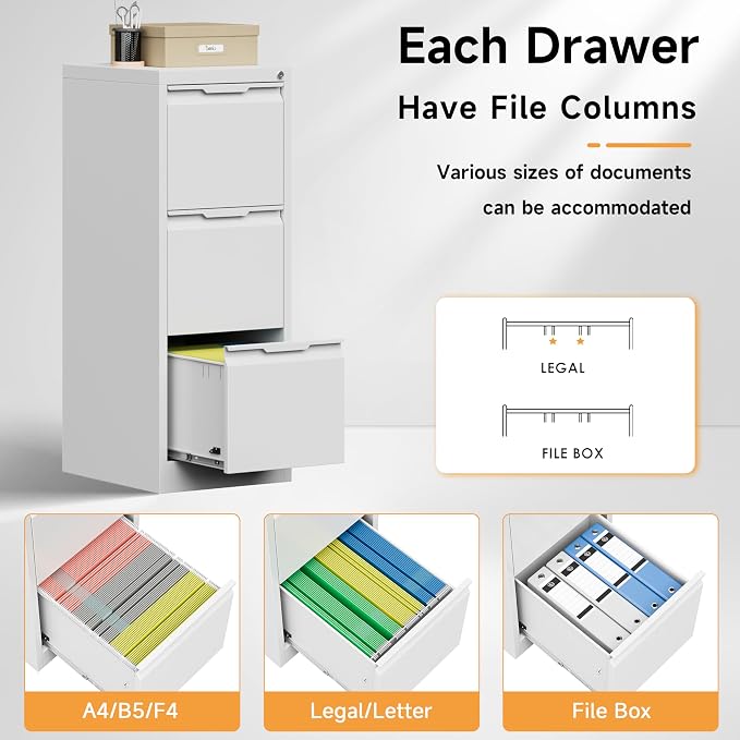 Bestoo 3-Drawer File Cabinet - Image 8