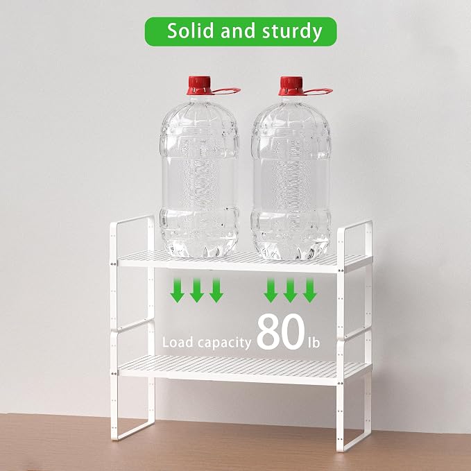 SOFRON Expandable Cabinet Storage Shelf Stackable Organizer Rack - Image 3