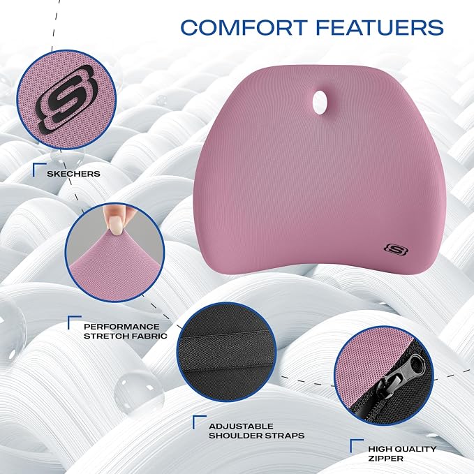 Skechers Lumbar Support Pillow for Office Chair, Memory Foam Lumbar Pillow - Image 3