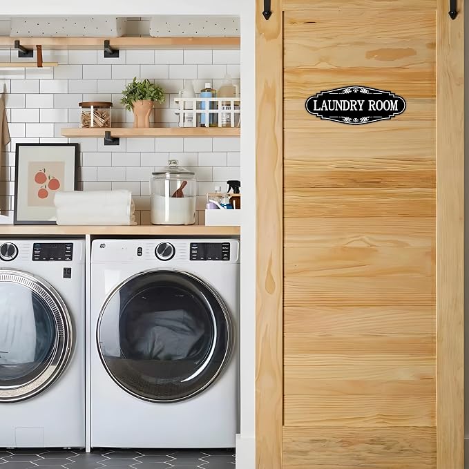 Laundry Room Door Sign for Business and Home，Self-adhesive Waterproof Cute - Image 6