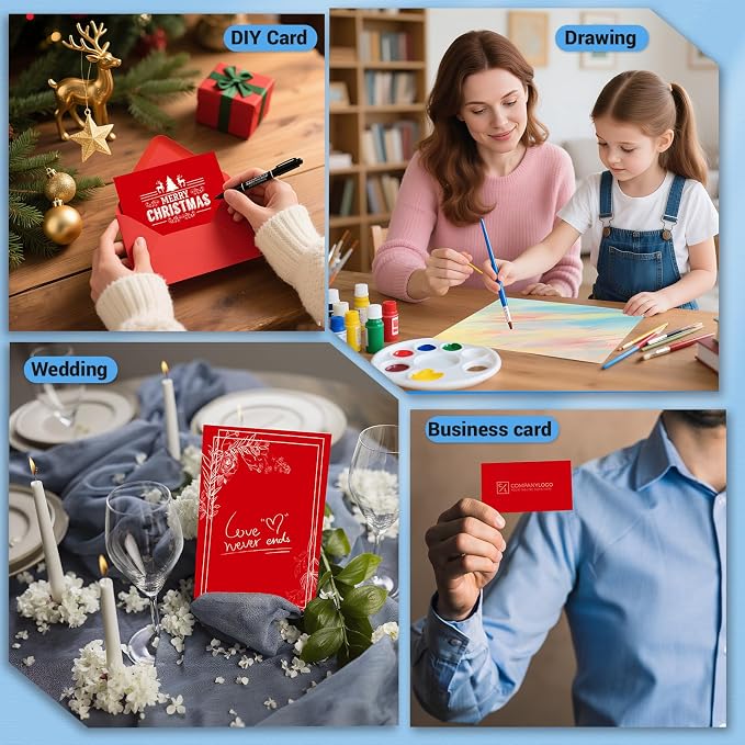 Cardstock Paper, 120 Sheets Christmas Card Stock, 200GSM Thick Printer Paper - Image 7