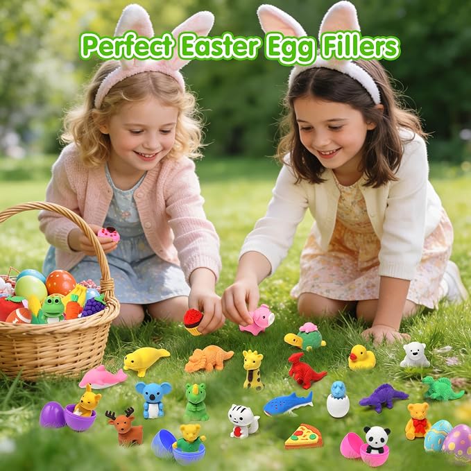 HINZER 100 Pack Animal Erasers for Kids Bulk Pull Apart 3D Puzzle Erasers - Image 9