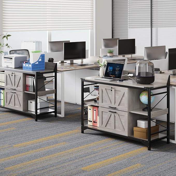 AesthLife 44" File Cabinet for Home Office, Wood Filing Credenza - Image 8