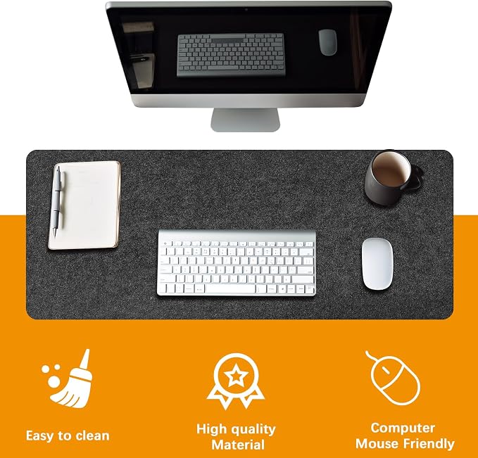 2 PCS Large Felt Desk mat, Office Computer Desk - Image 6