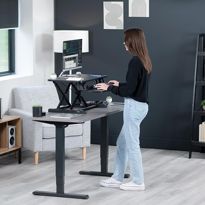 VIVO 28 inch Desk Converter, K Series, Height Adjustable Sit to Stand Riser - Image 9