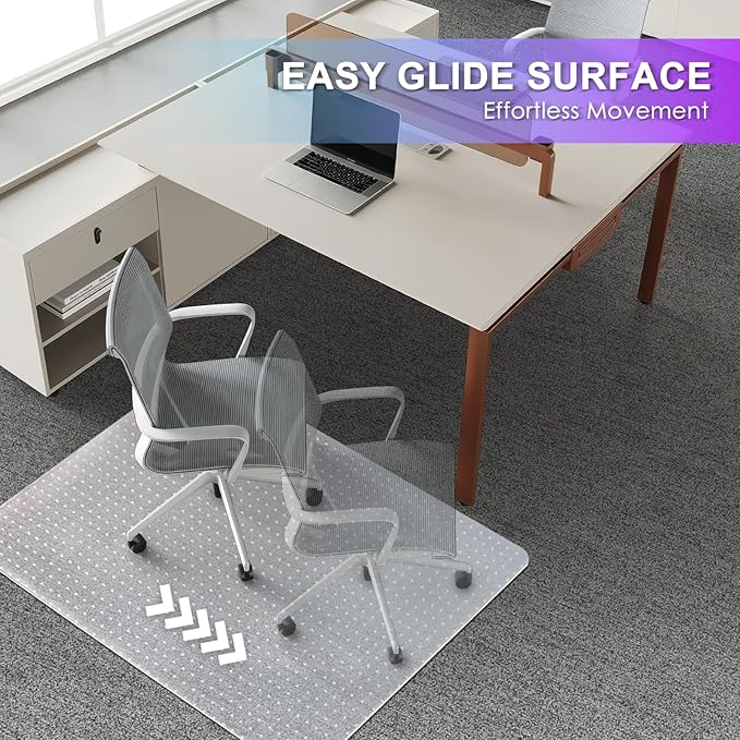 Vicwe Office Chair Mat for Carpet, 2 Pack, Easy Rolling Hard Mats for Office - Image 4