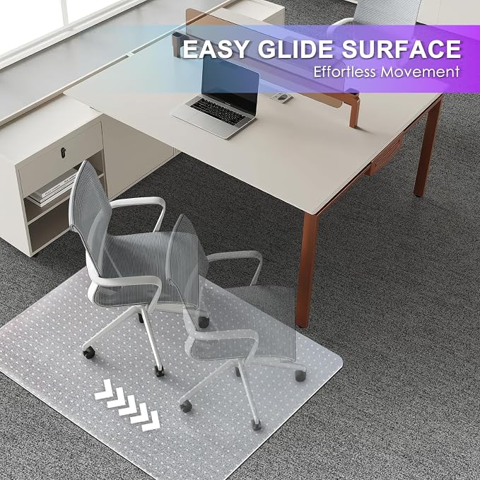 Vicwe Office Chair Mat for Carpet, Easy Rolling Hard Mat for Office Chair on - Image 4