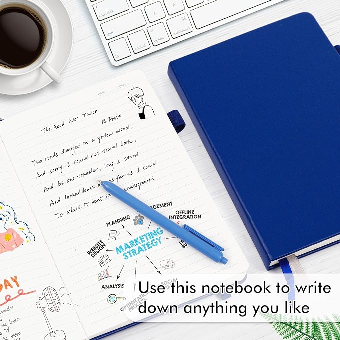 feela College Ruled Notebooks, 18 Pack Business Notebook Bulk Hardcover Lined - Image 4