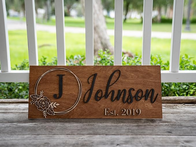 Custom Family Name Sign | Personalized Wooden Wedding Gift | Rustic Last Name - Image 5