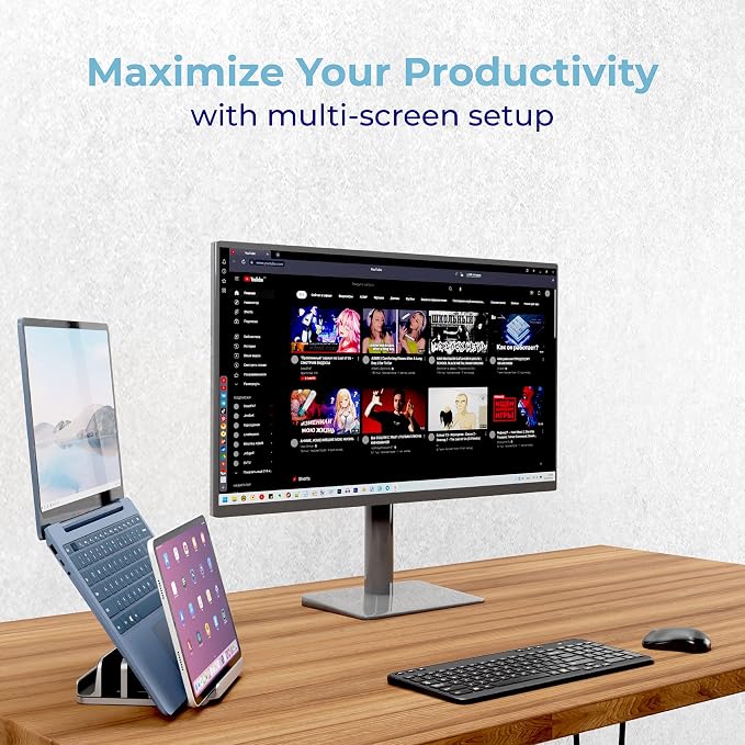 TEFONIA Adjustable Laptop Stand, 5 Slots, Aluminum Space-Saving, - Image 6