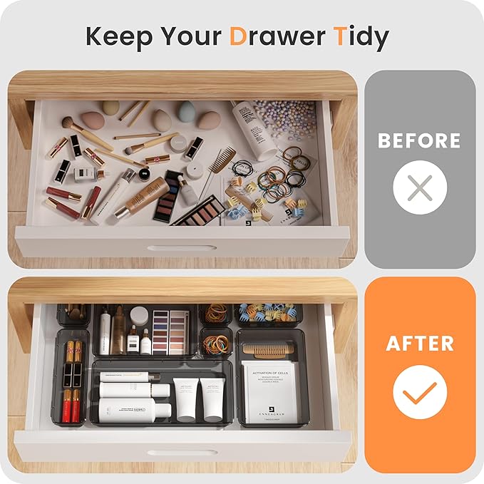 A-LuGei 【Military Grade】 Drawer Organizer, 【】 Clear Makeup organizer - Image 8
