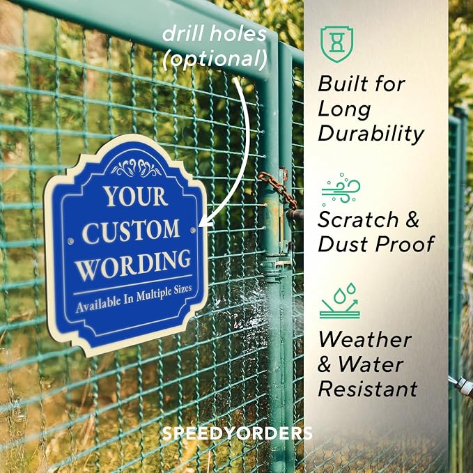 Stylish Blue Aluminum Metal Signs, Personalized Driveway Sign Customization - Image 6