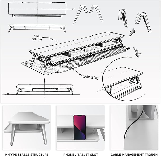Fenge Dual Monitor Stand, Monitor Stands Riser - Image 5