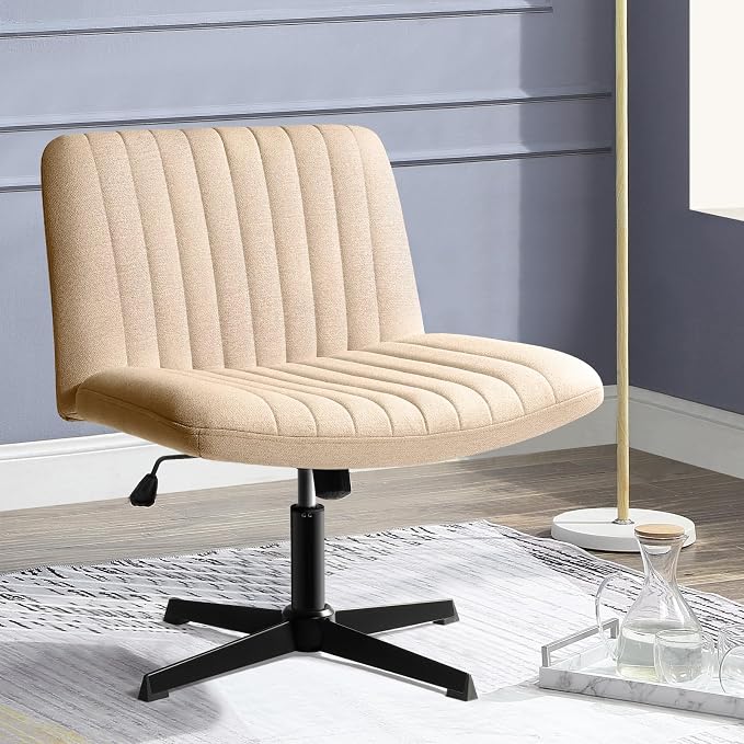 PUKAMI Criss Cross Chair, Armless Cross Legged Office Desk Chair No Wheels by PUKAMI