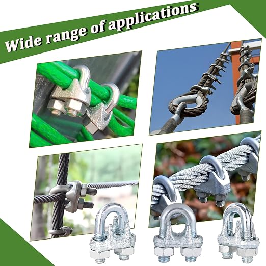 120PCS 5/16" M8 Zinc-Plated Wire Rope Clamps – Heavy Duty U-Bolt Cable Clips - Image 8