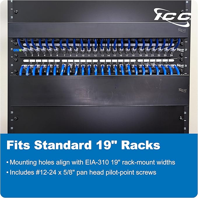 ICC 1U Finger Duct Cable Manager Panel - Image 4